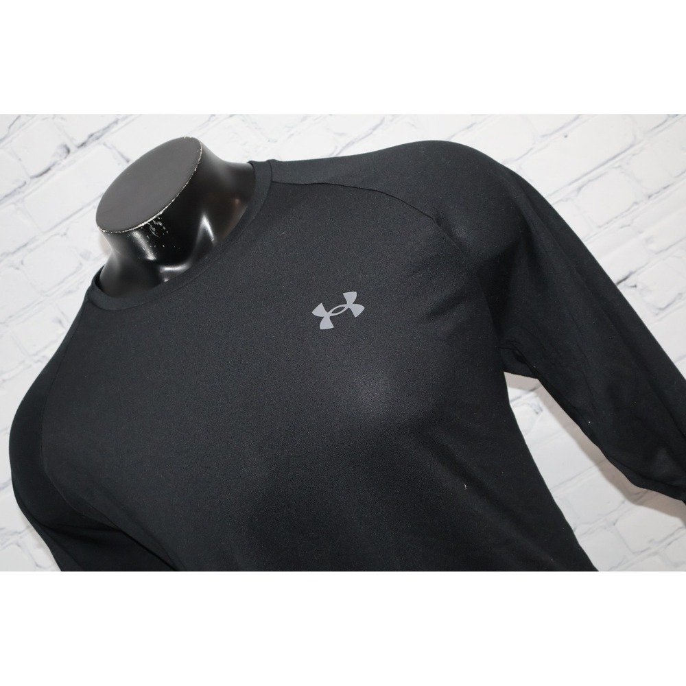 Under Armour Shirt Mens XL Black Long Sleeve Loose Fit HeatGear Gym Workout
